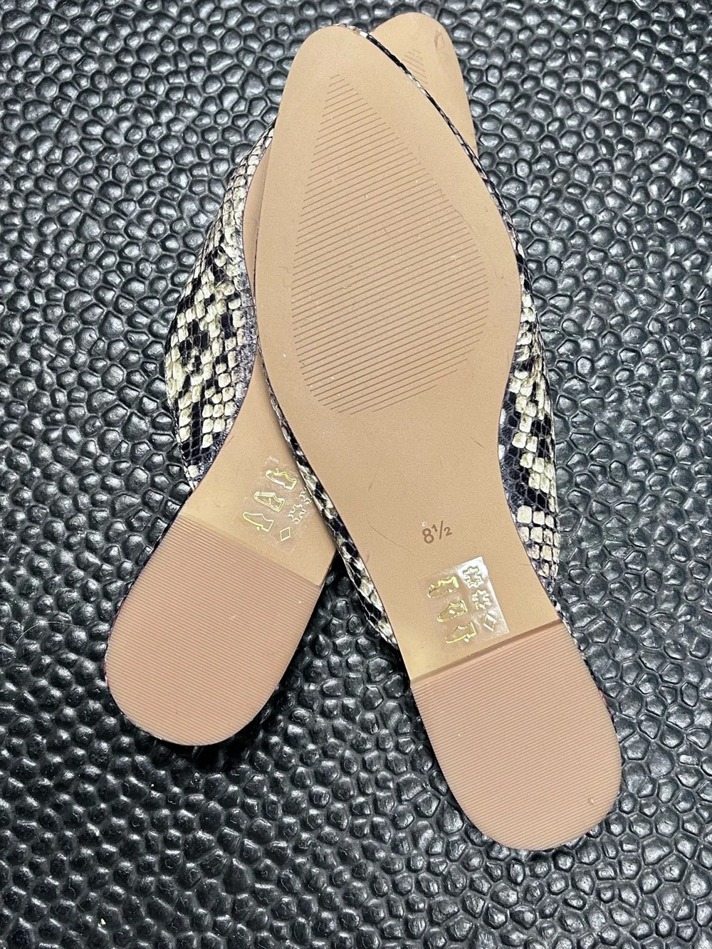 Madewell Snakeskin Embossed Leather Remi Mule Slip On Flat Women's Size 8.5